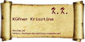 Küfner Krisztina névjegykártya